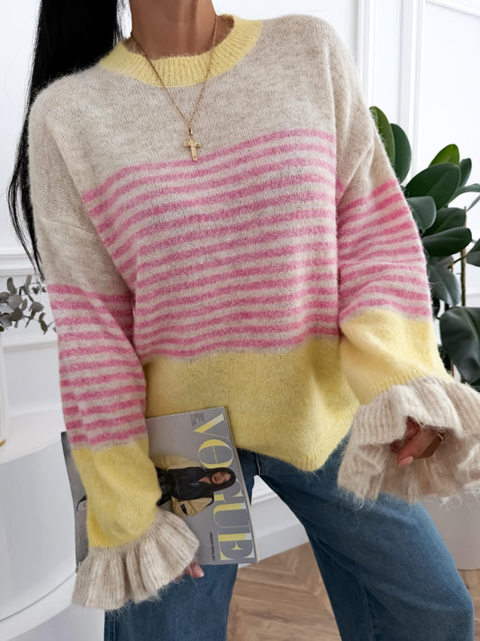 Sweter w paski damski