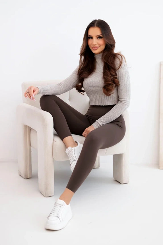 Legginsy damskie z wysokim stanem